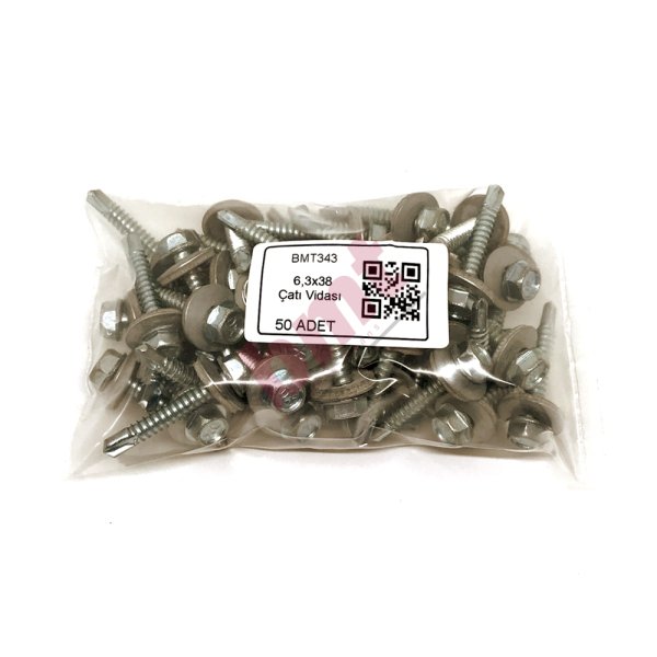 6,3 x 38 Çatı Vidası - 50 li Paket