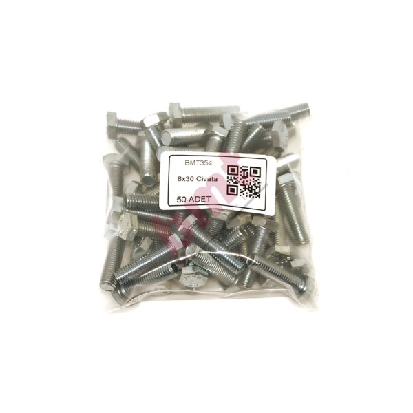 8 x 30 Civata - 50 li Paket