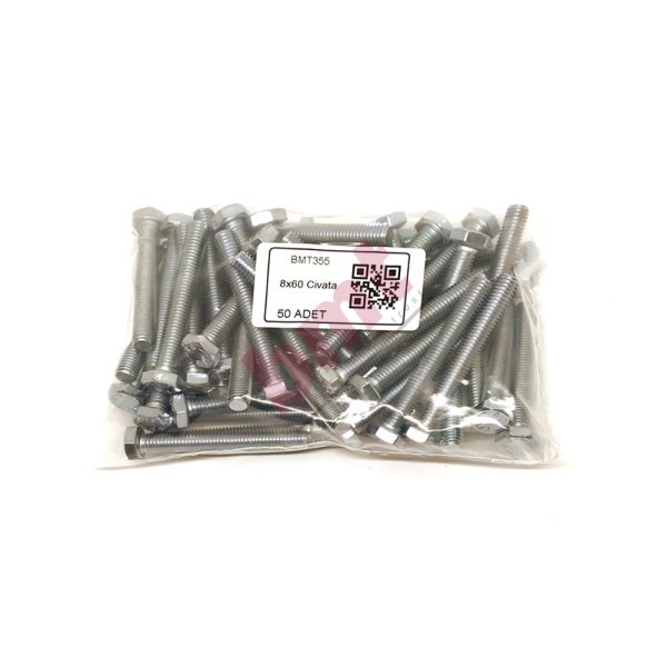 8 x 60 Civata - 50 li Paket