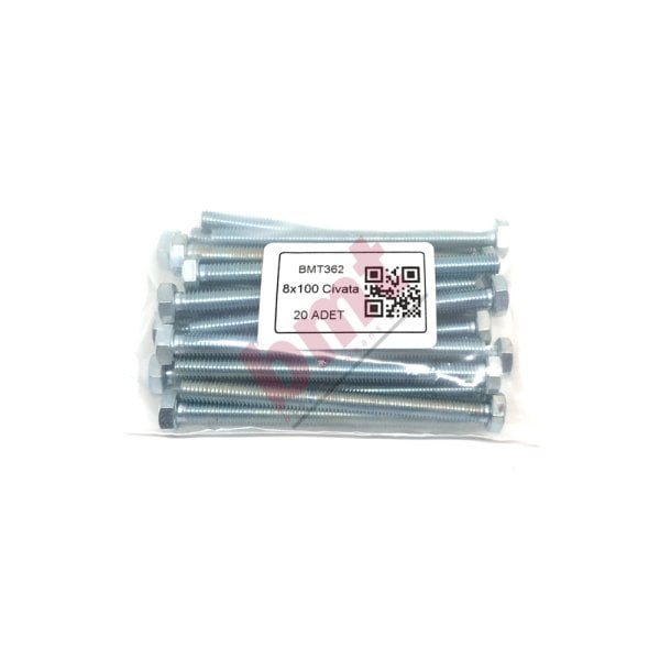 8 x 100 Civata - 20 li Paket