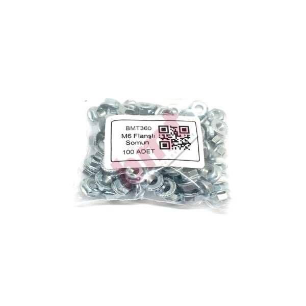 M6 Flanşlı Somun - 100'lü Paket